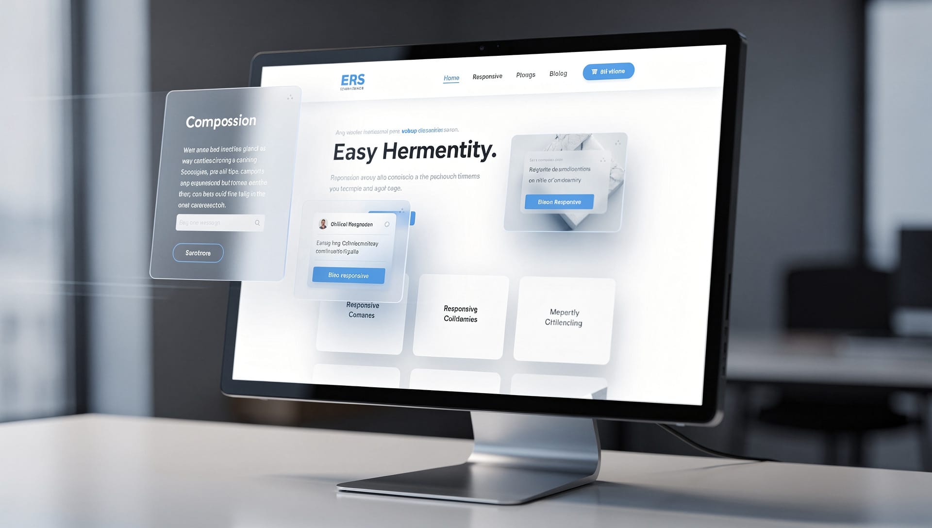 A page being composed on screen: copy and layout assembled together in the Web Content Manager.