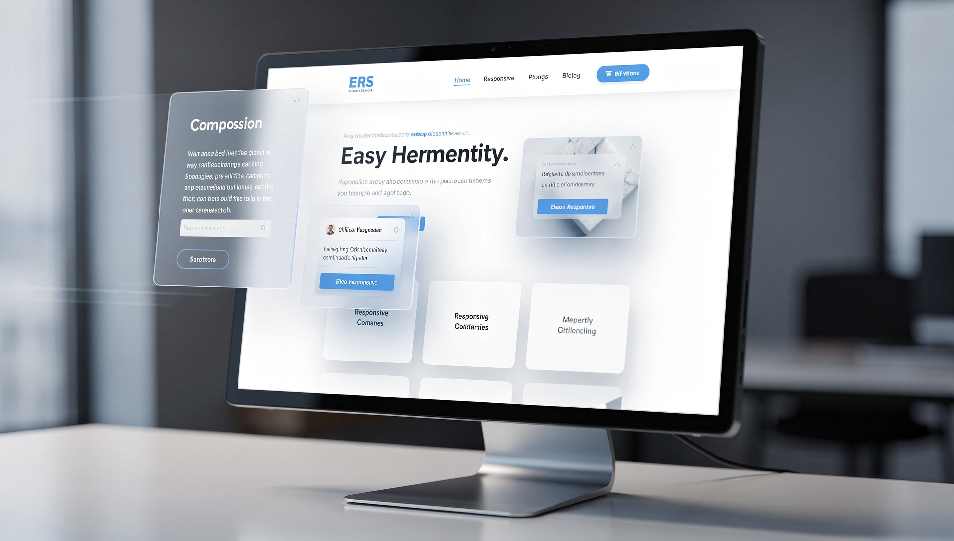 A page being composed on screen: copy and layout assembled together in the Web Content Manager.